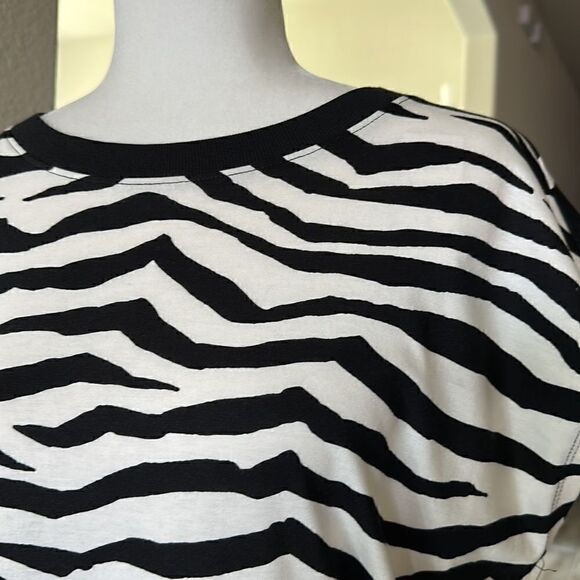 NWT Loft Zebra Print Tee Short Sleeve S Cotton Animal Print Retro Safaris - Picture 7 of 16